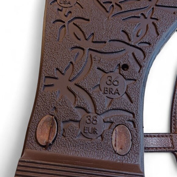 Grendene “Weekend” Brown Tiger-Stripe Flip Flops Size 7M Made in Brazil - Picture 8 of 11